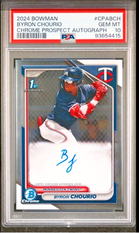2024 BOWMAN CHROME PROSPECT AUTOGRAPHS CPABCH BYRON CHOURIO PSA 10