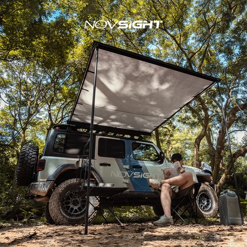 NOVSIGHT 6,6x9,8 piedi tenda laterale auto camion tenda da tetto ombrellone campeggio esterno - Foto 12 di 12