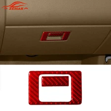 Red Carbon Fiber Copilot Storage Box Handle Trim Cover For Ford Explorer 2008-10