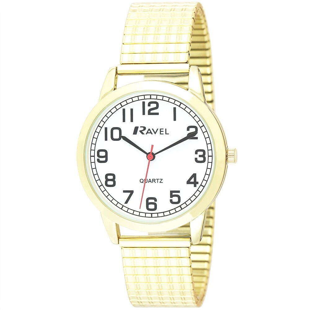 Ravel R0232.12.1 Gents Easy Read Watch with Gold Tone Expanding Bracelet