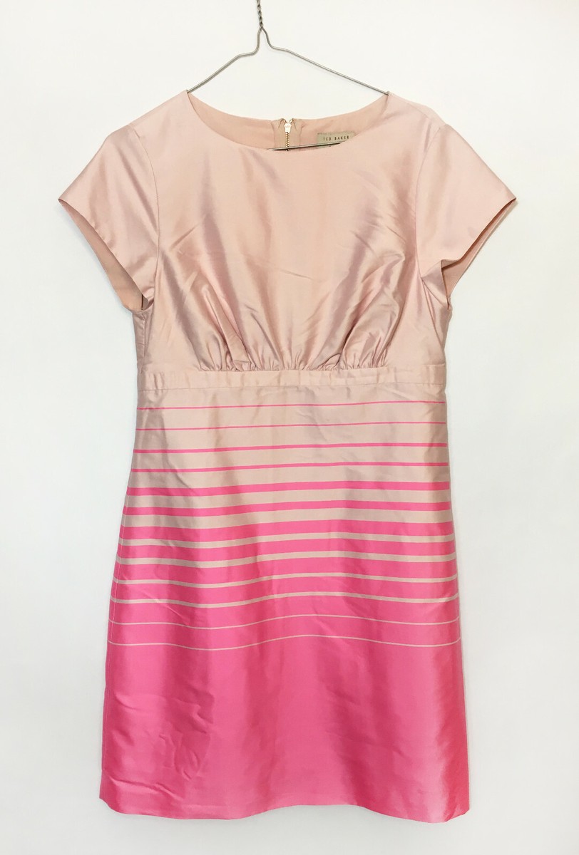Ted Baker Pink Striped Dress Size (UK 10) (#D13)