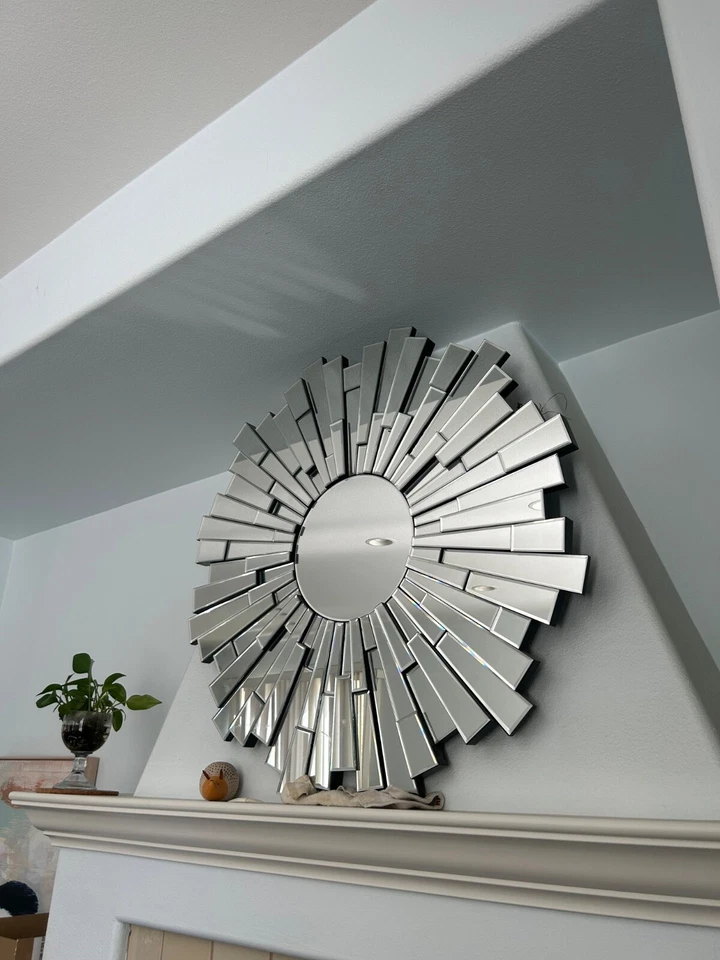 Espejo Sunburst de vidrio Coaster Danika (plateado) Foto 2 de 2