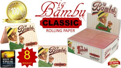 8 Big Bambu 1 1/2'' CLASSIC World's Finest Rolling Paper 33 Leaves/Book (SPAIN) 8