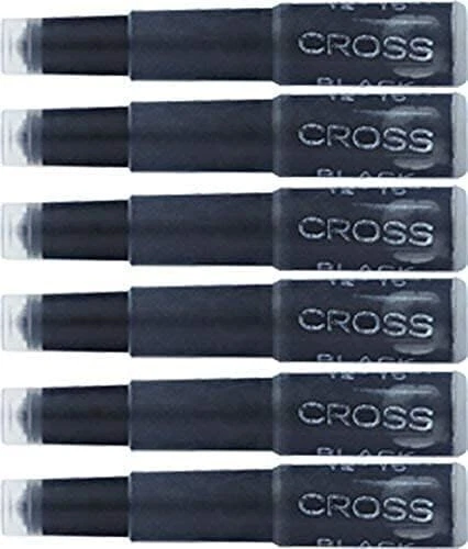Cross 8921 Fountain Pen Cartridge Ink Refills Black Colour Ink 6 Pack Genuine
