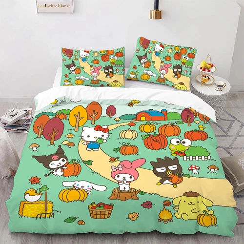 Sanrio hellokitty Duvet Cover Pillowcase Hello Kitty Kuromi Bedding Pillow Case