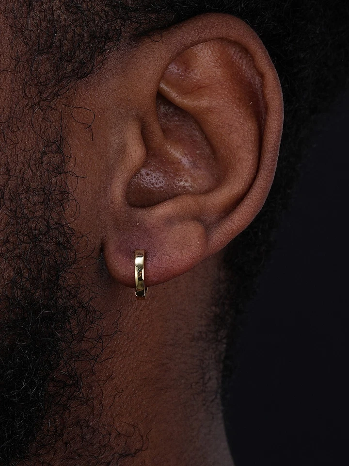 Real 14k Gold Vermeil 925 Silver Hoops Mens Ladies Small Huggie Earrings - Image 3 of 4