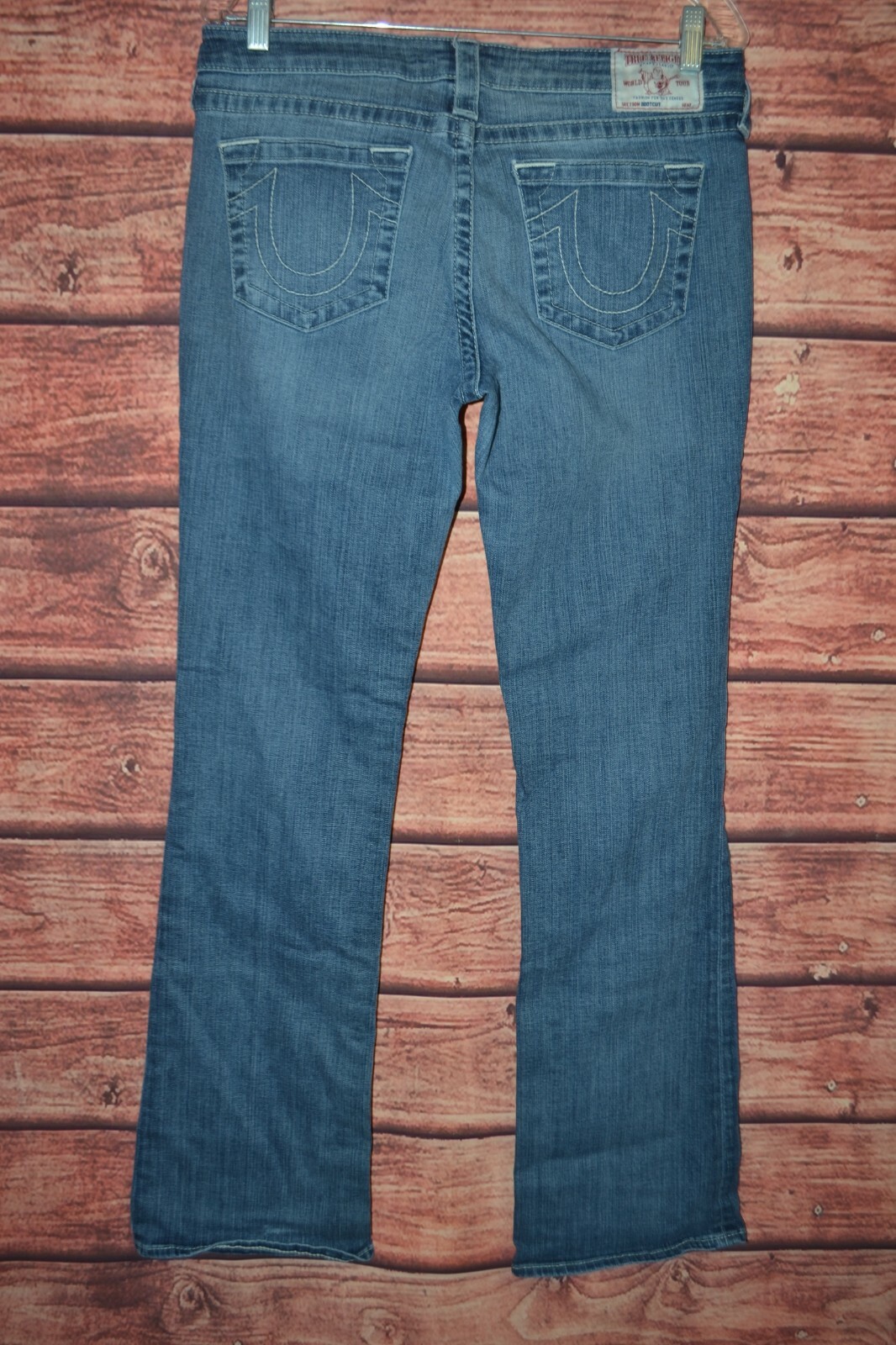 True Religion Women's Bootcut No Pocket Flaps Blue Denim Jeans Sz 31x33 thumbnail 6