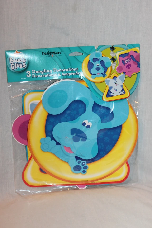 AMERICAN GREETINGS NEW BLUES CLUES 3 DANGLING DECORATIONS PER 1 PACKAGE PARTY SUPPLIES
