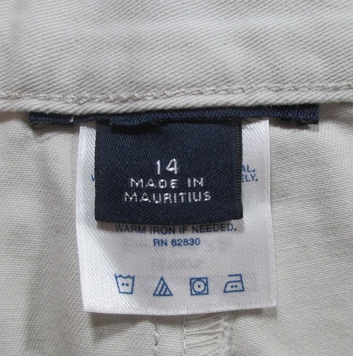 LANDS END Light Stone Cotton Twill Cargo Style Shortss Boys 14 NEW - Picture 5 of 5