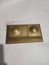 Vintage Solid Brass Double Inkwell