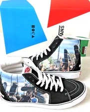 Vans x Moca Men's Frances Stark Sk8-Hi Black Canvas Suede shoes Size 10 NIB