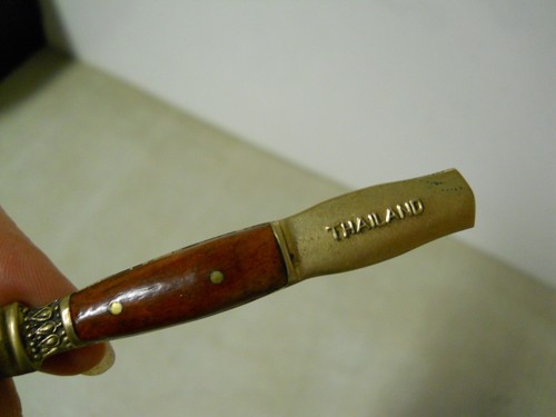 "Abridor de cartas de latón y madera Tailandia 5,5" - Imagen 5 de 6