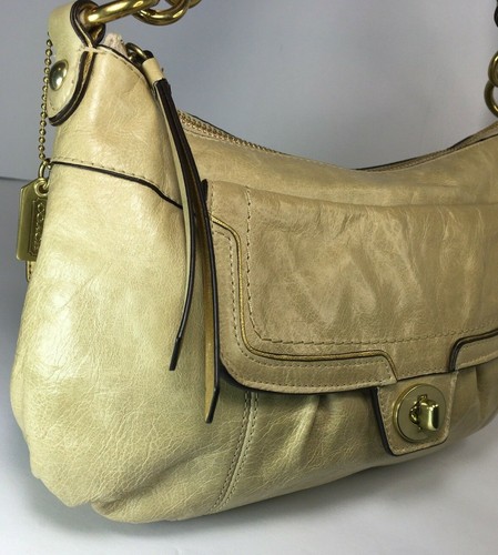 cream color coach purse