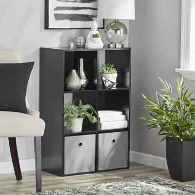 Mainstays 11'' 6-Cube Storage Organizer, Black