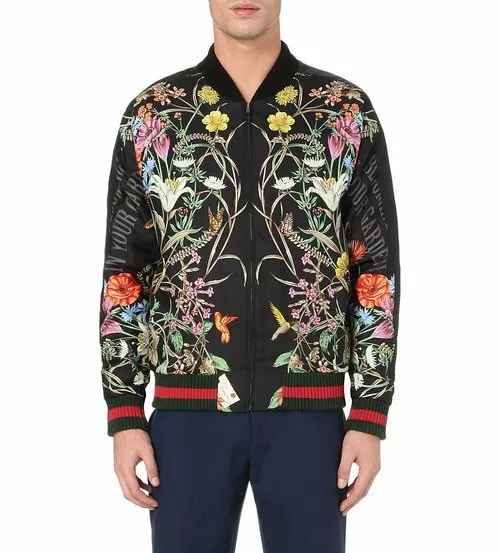 Gucci Black Satin / Patent Look Bomber Jacket Jacket W 