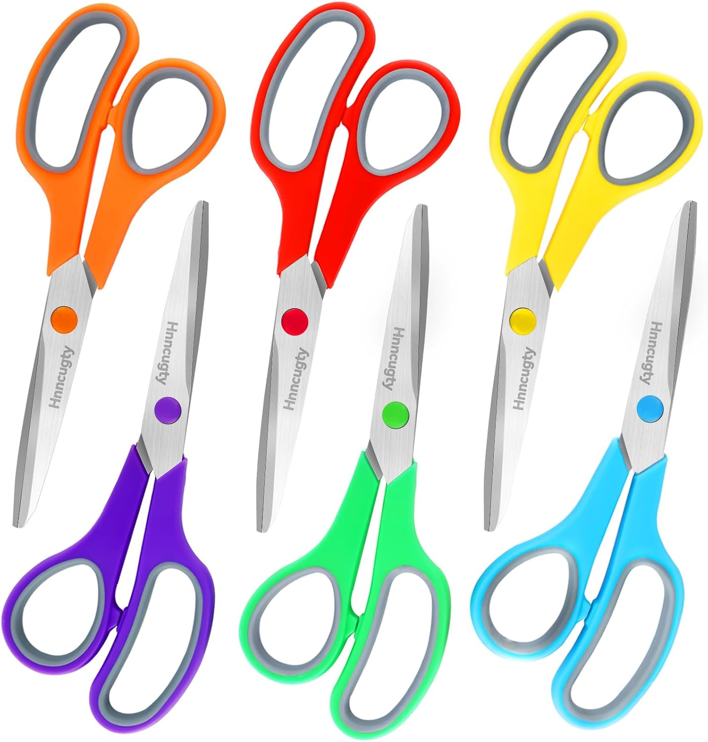 8-Inch All-Purpose Bulk Scissors Set of 6 for Office School & Crafting-image
