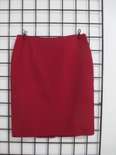 TALBOTS   SIZE 6 PETITE  RED / BOILED WOOL BLEND / A-LINE SKIRT