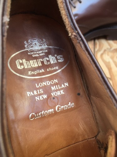 Church's 'ALEX' Men's brown SPLIT TOE derby dress Leather shoes UK 7 F Us 8 - Picture 11 of 20