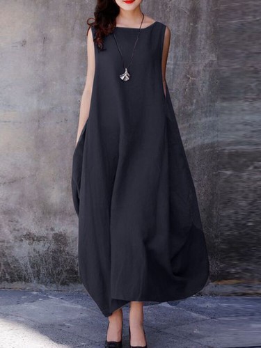 Damen Sommer-Maxikleid Urlaubkleid Taschen Strandkleid Freizeitkleid - Bild 11 von 17