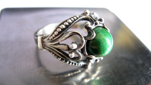 NEFRITE Elegante Anello Sovietico Pietra Argento 875 URSS Antico - Foto 11 di 11