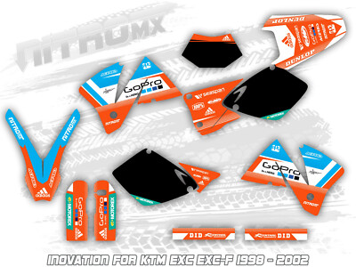 NitroMX Graphic Kit for KTM EXC EXC-F 1998 1999 2000 2001 2002 Enduro 125-520 CC