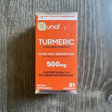 Qunol Turmeric Capsules 500mg 21ct Ultra High Absorption Exp. 01/27