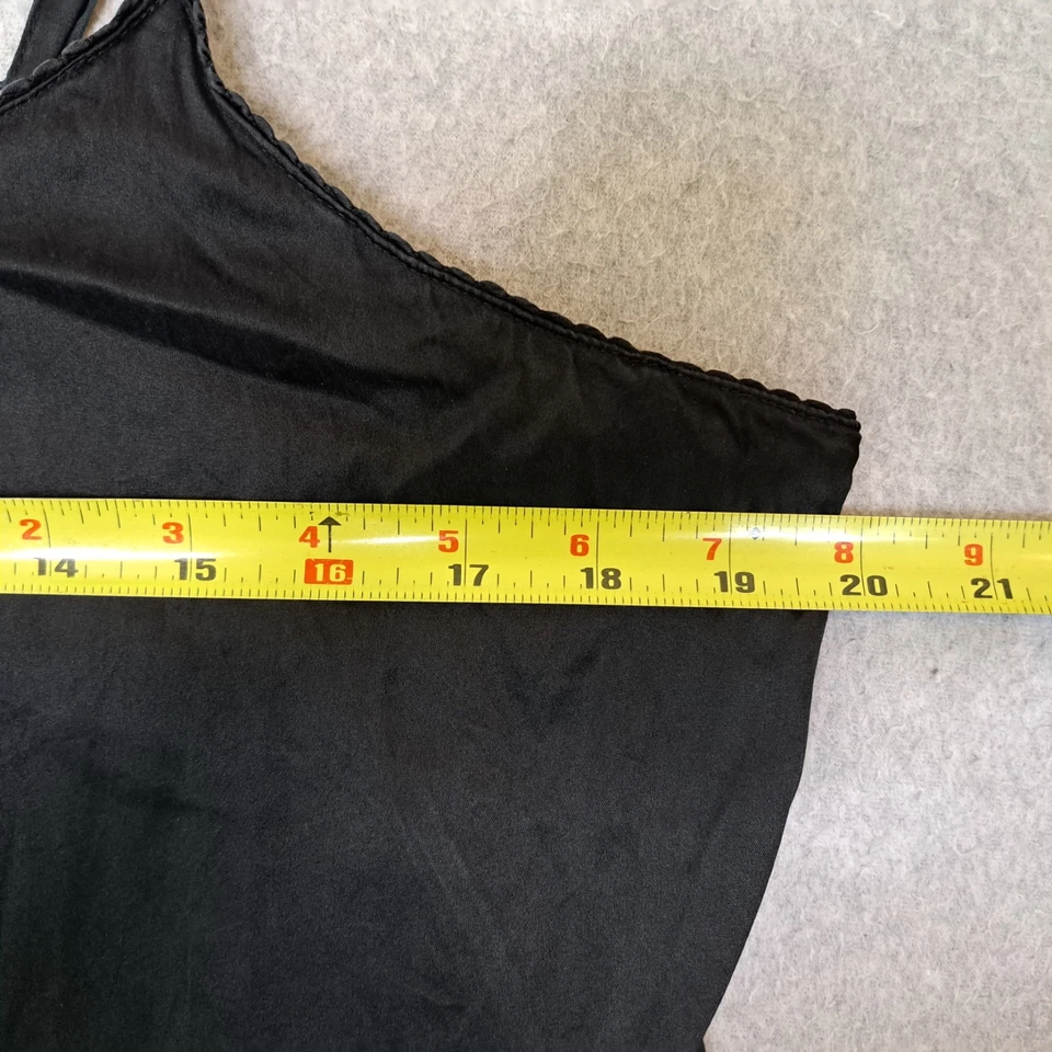 Chicos Mujer Grande 2 Camisola Seda Negra Correas de Espagueti Ajustables Foto 3 de 4