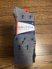 Nautica Men's Crew Socks Size 6-12.5, 5pk, Multicolor with Anchor Print