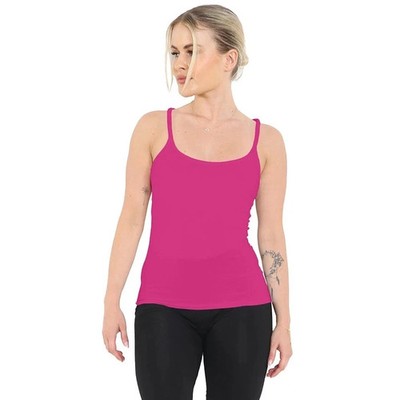 Damen Trägertop Damen Baumwolle ärmellos Träger Cami T-Shirt Tank Top UK 8-16