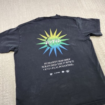 Kith Shirt Mens Medium Rising Sun Tee Faded Black Heavy Cotton Streetwear 