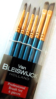 Pinsel 6 Teiliges Set Malpinsel Flachpinsel Rundpinsel Aquarell ÖL Acryl Malen