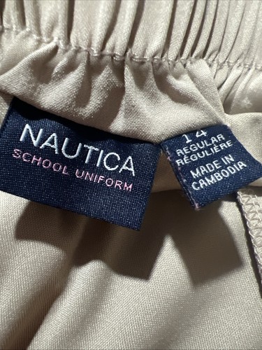 Nautica School Uniform Skort Girls Size 14 Beige Khaki Skirt Shorts Pull On - Picture 5 of 11