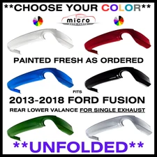 NEW REAR BUMPER VALANCE FOR 2013-2018 FUSION SINGLE EXHAUST *CHOOSE YOUR COLOR*