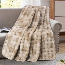 Waterproof Pet Blanket Dog Bed Cover Furniture Protector Washable Taupe Fur