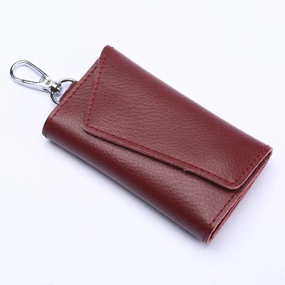 Echt Leder Geldbörse Geldbeutel Tasche Etui Halter Schlüsselring Etui Tasche Safe Aufhänger Geschenk