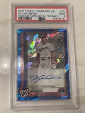 Topps 2025 Chrome Sapphire Dylan Crews Nationals Rookie Auto PSA 9 /199 RA-DC