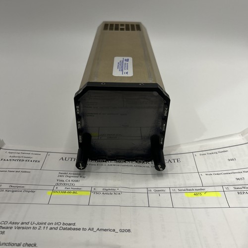Sandel Avionics SN3308 EHSI Flight Display P/N SN3308-00-BL w/ FAA 8130
