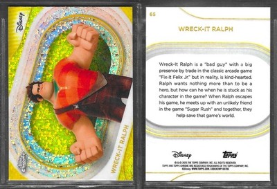 Topps Chrome Disney 2025 #65 Wreck-it Ralph Yellow Mini-Diamonds Refractor Card