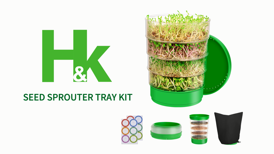 HK Stackable Seed Sprouting Kit, 4-Tier Microgreens Growing Kit with ...