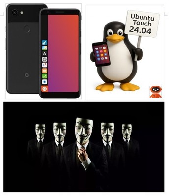 Google Pixel 3a Linux OS Ubuntu Touch Degoogled Privacy Secure No Tracking TOP !