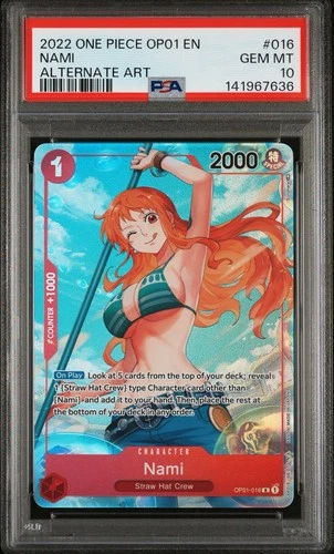 Nami Parallel OP01-016 Pre-Errata Alpha 1st Edition Romance Dawn Foil PSA 10
