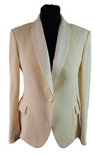 Yves Saint Laurent YSL AW12 Ivory Wool Silk Tuxedo Blazer FR 38 UK 10 - SEE DESC
