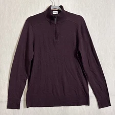 Smartwool Men's Size Medium Wine Red Merino Wool 1/4 Zip Long Sleeve Sweater