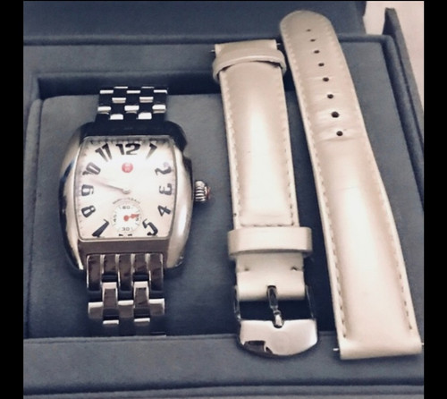 Women's Michele URBAN Stainless Steel Watch+extra Leather Band