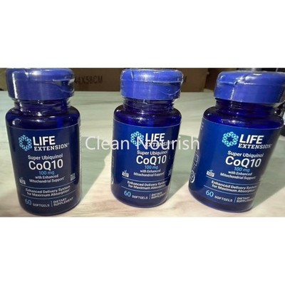 3 PACK Life Extension Super Ubiquinol CoQ10, Mitochondrial Support  30 Softgels