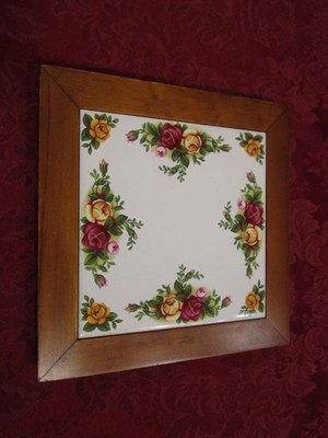 Royal Albert Old Country Roses Fine Bone China Tea Coffee Trivet Hot plate wood