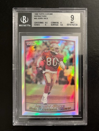 1999 Topps Chrome #50 Jerry Rice Refractor BGS 9 Mint+ (.5 from Gem Mint) Pop 2