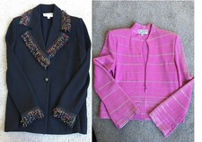 2 ST JOHN evening and collection black lavender jacket size 2