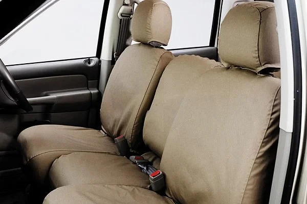 For Dodge Dakota 00-04 SeatSaver Polycotton 1st Row Taupe Custom Seat Covers - Image 3 of 4