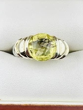 DAVID YURMAN 14K, Sterling Silver & CITRINE  Stone Ring, Size 7
